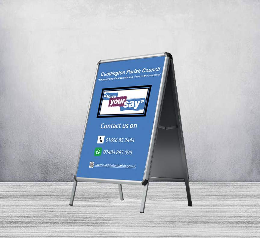 Sandwich Pavement A-frame Sign Board 900mm x 600mm (with Printed Poster)