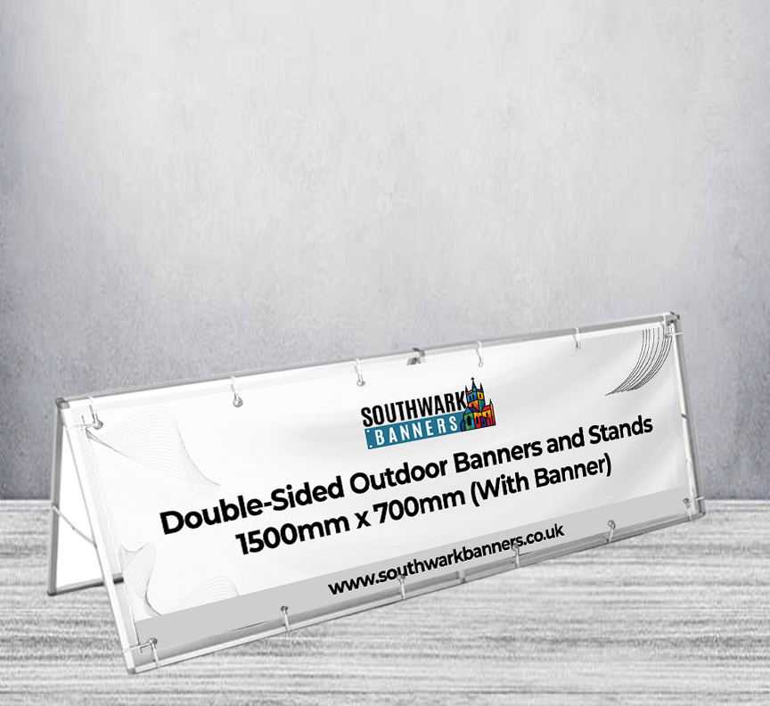 Double-Sided Outdoor Banners and Stands 1500mm x 700mm (With Banner)