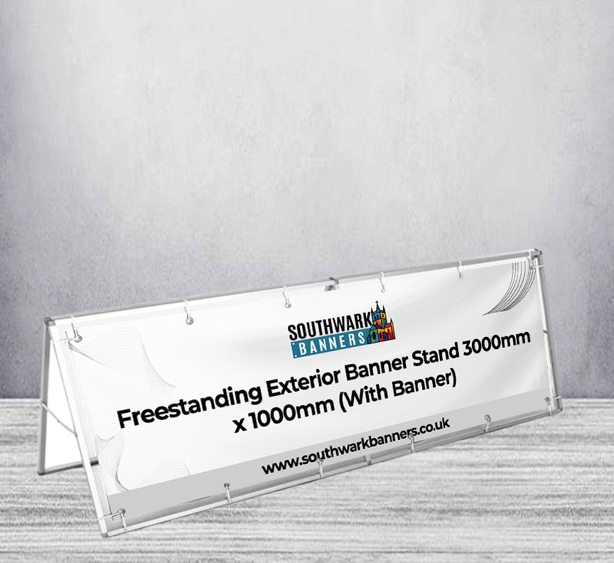 Freestanding Exterior Banner Stand 3000mm x 1000mm (With Banner)