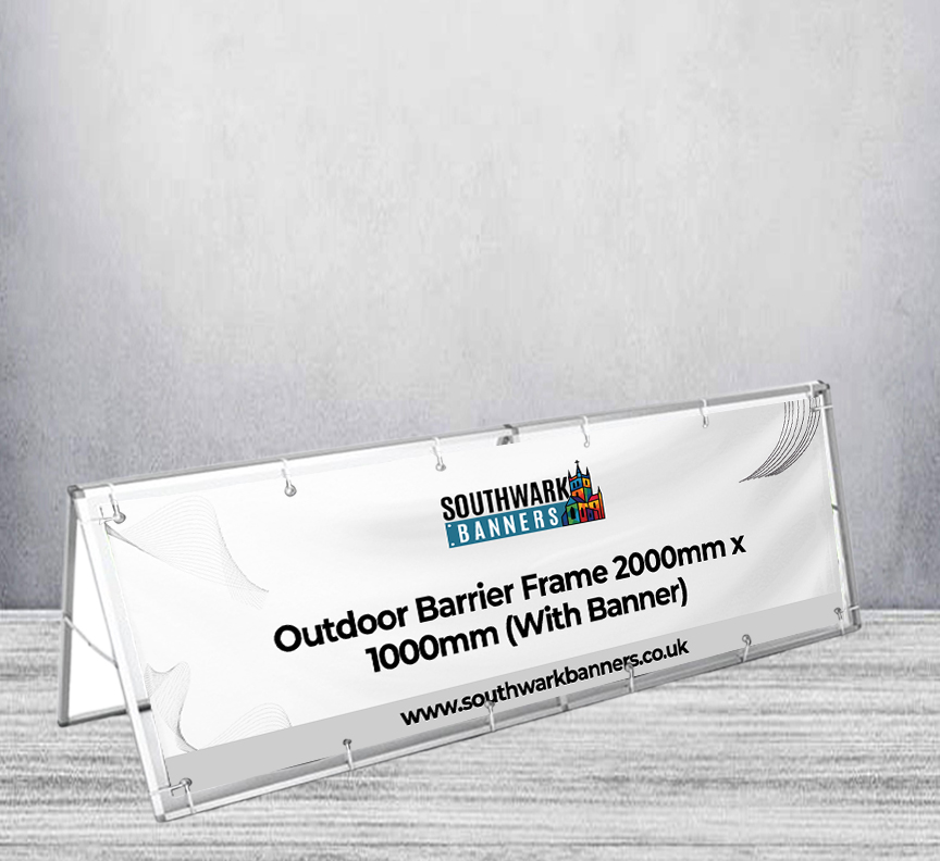 Outdoor Barrier Frame 2000mm x 1000mm (With Banner)