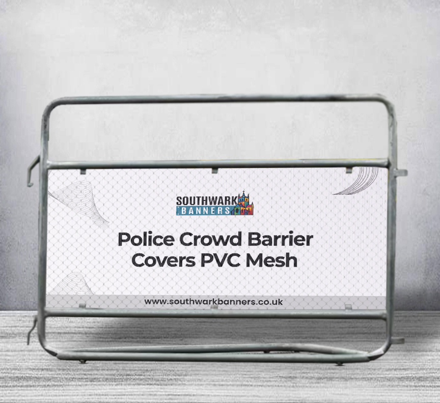 Police Cover Police Crowd Barrier Covers & Banners Same Day & Next Day Printing ...
