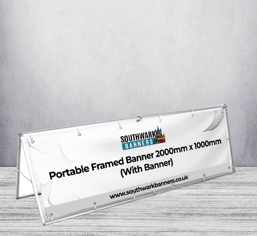 Portable Framed Banner 2000mm x 1000mm (With Banner)