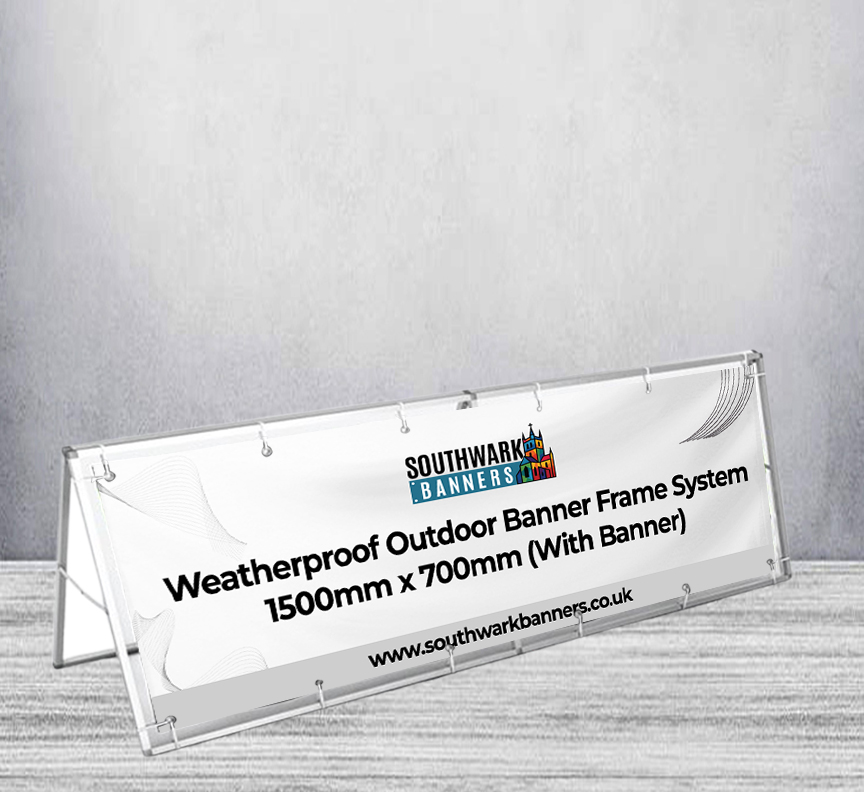 Weatherproof Outdoor Banner Frame System 1500mm x 700mm (With Banner)