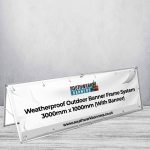 Weatherproof Outdoor Banner Frame System 3000mm x 1000mm (With Banner)